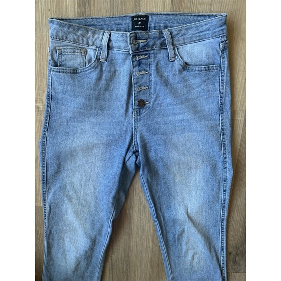 Just Black Denim (JBD) Ladies High Rise Button Fly Skinny Blue Jeans Size 27 - Picture 2 of 9